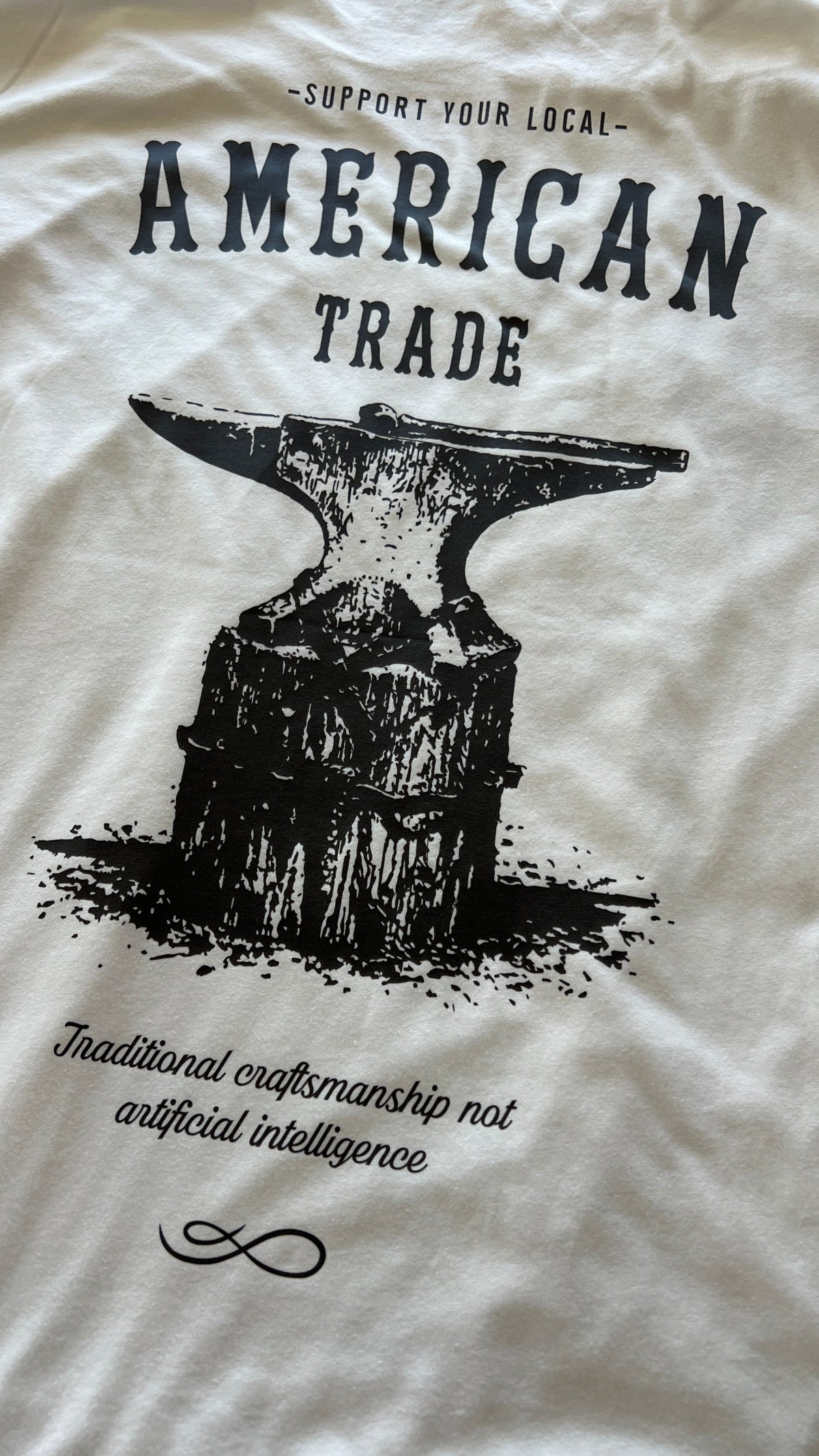 White Carbine Cowboys American Trade tee back. Traditional craftsmanship not artificial intelligence.